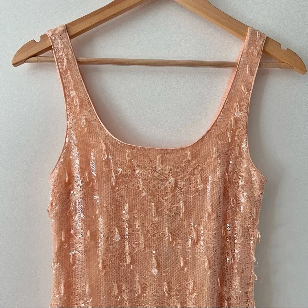 New SIMKHAI | Pallas Lily Peach Orange Beaded Tassel Fringe Mini Dress New NWT 0 - Picture 9 of 13